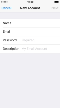 Press Password and key in the password for your email account.