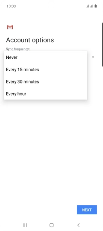 Press the required setting.