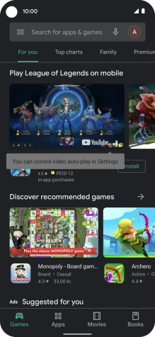 Press the menu icon.
