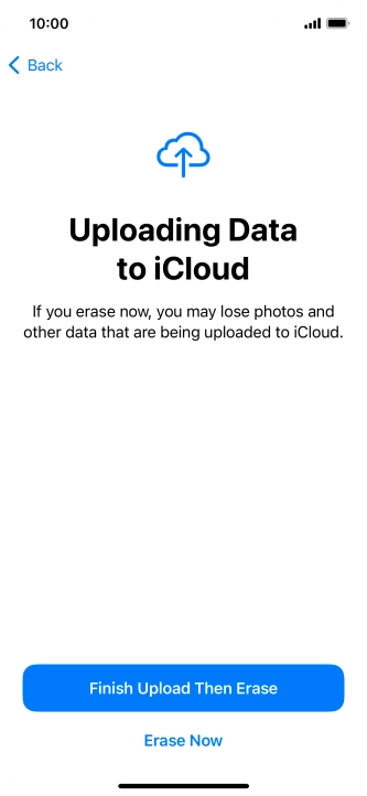 Press the required setting.