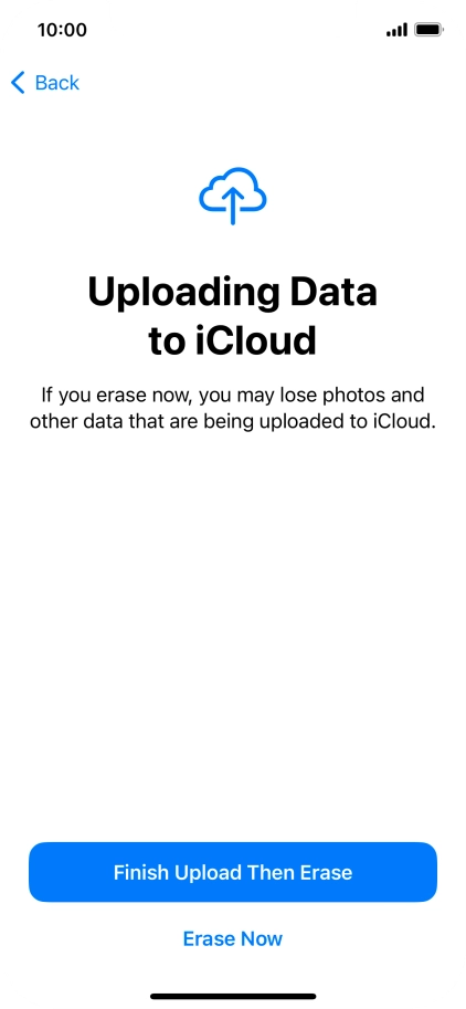 Press the required setting.