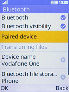 Select Bluetoth visibility to turn Bluetooth visibility on or off.