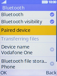Select Bluetoth visibility to turn Bluetooth visibility on or off.