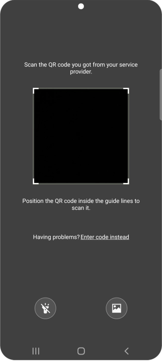 Place the QR code you've received inside the phone camera frame to scan the code.