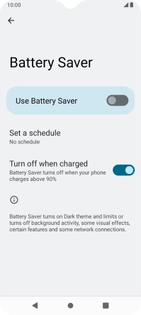 Press the indicator next to the required setting to turn the function on or off.
