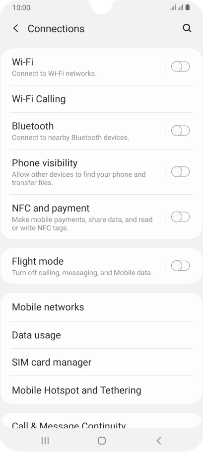 Press Mobile networks.