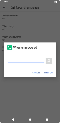 Key in +61414121121 and press TURN ON.