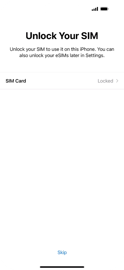 Press SIM Card.