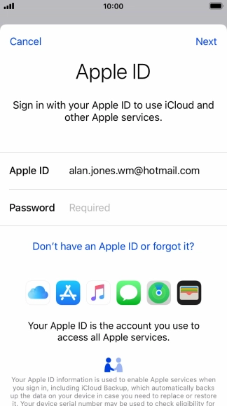 Press the field next to 