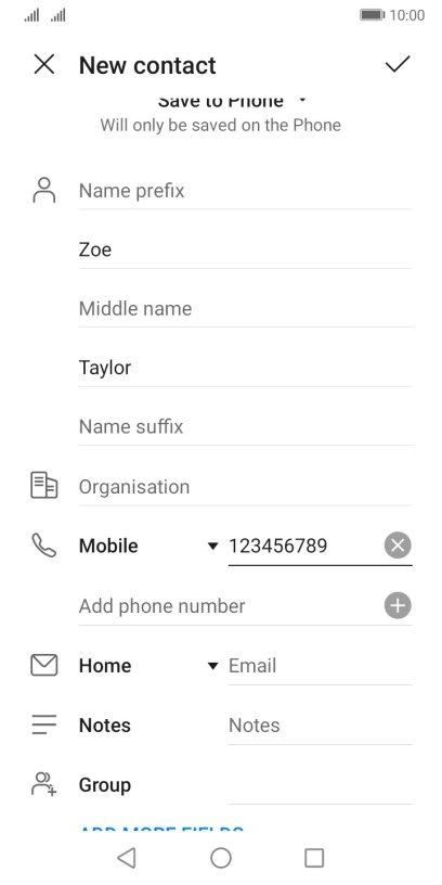 Press the confirm icon.