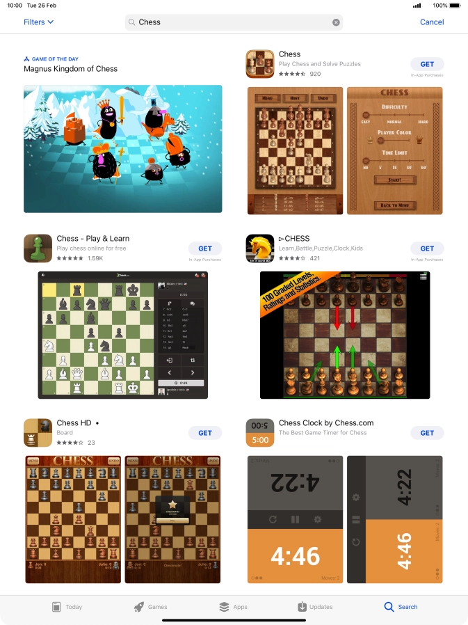 Press the required app.