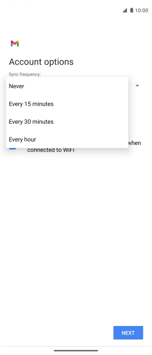 Press the required setting.