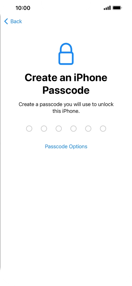 Press Passcode Options.