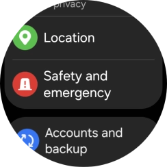 Press Safety and emergency.