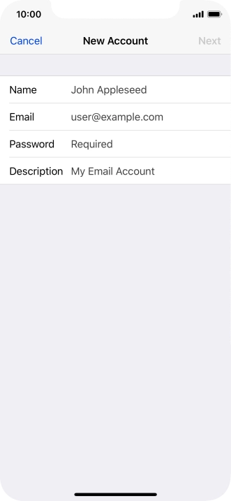 Press Name and key in the required sender name.