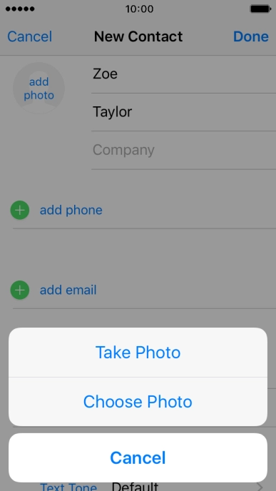 Press Choose Photo and go to the required folder.