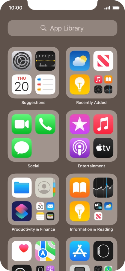 Press the required app.