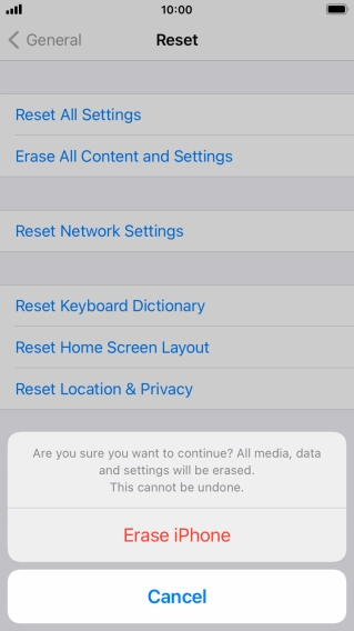 Press Erase iPhone.