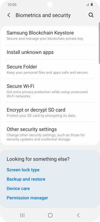 Press Other security settings.