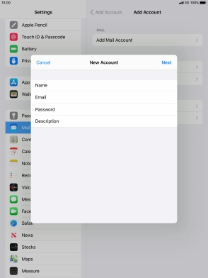 Press Description and key in the required name. Press Description and key in the required name.