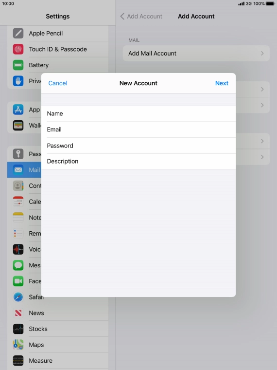 Press Description and key in the required name. Press Description and key in the required name.