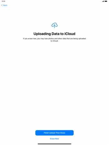Press the required setting. Press the required setting.
