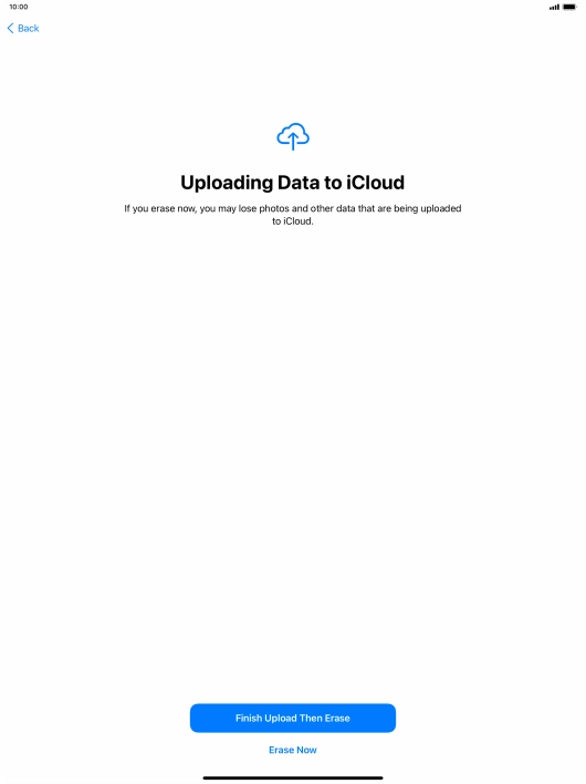 Press the required setting. Press the required setting.
