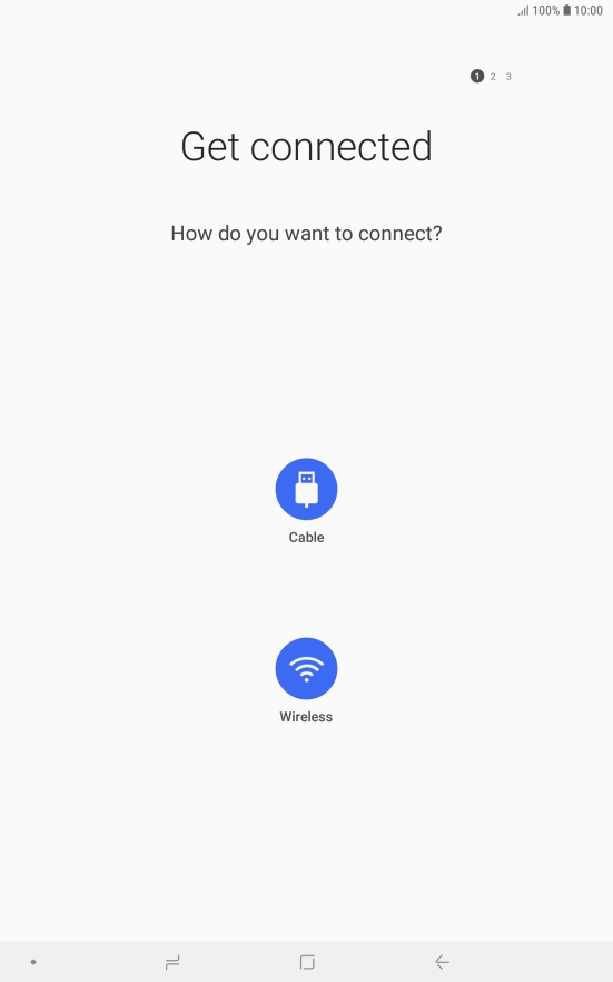 Press the required transfer type and follow the instructions on the screen to transfer content.