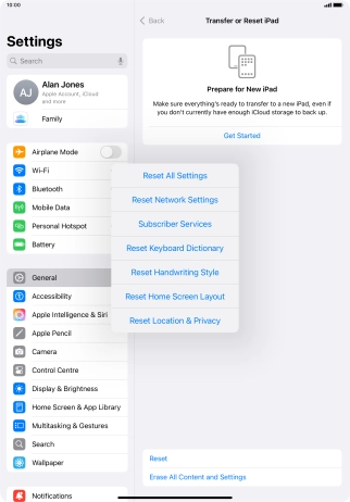 Press Reset All Settings.