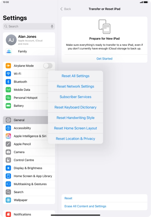 Press Reset Network Settings.
