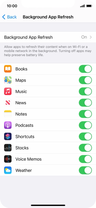 Press Background App Refresh.