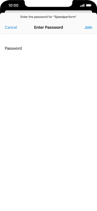 Key in the password for the Wi-Fi network and press Join.