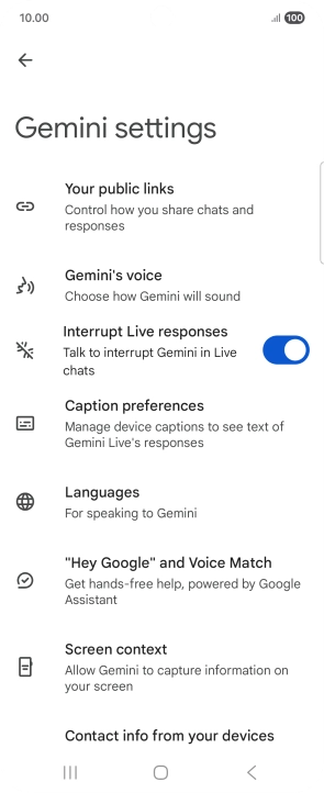 Follow the instructions on the screen to select the required settings.