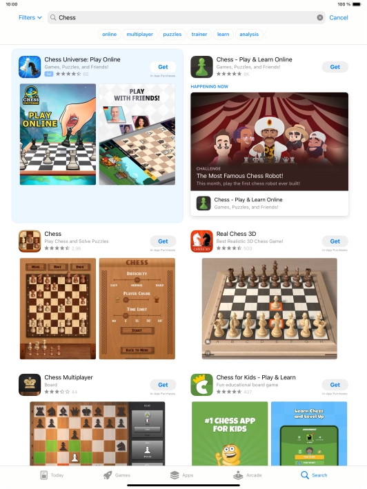 Press the required app.