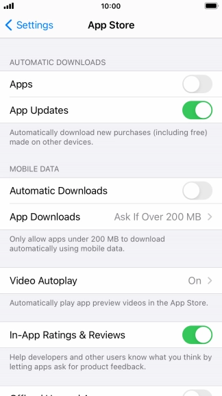 Press the indicators next to the required content types to turn the function on or off. Press the indicators next to the required content types to turn the function on or off.