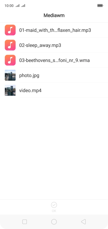 Press the required file.