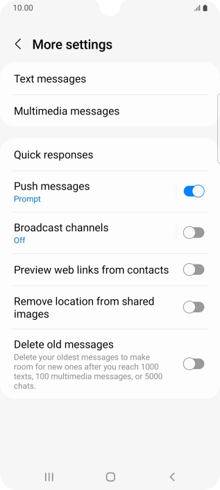 Press Text messages.