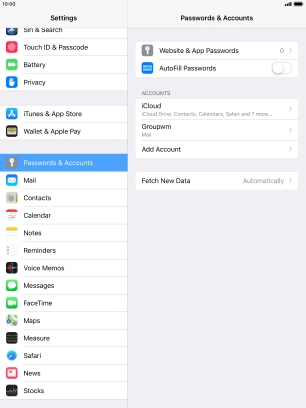 Press the name of the email account you've just set up.