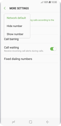 Press Show number to turn on caller identification.