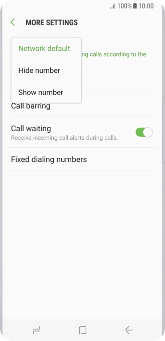 Press Show number to turn on caller identification.