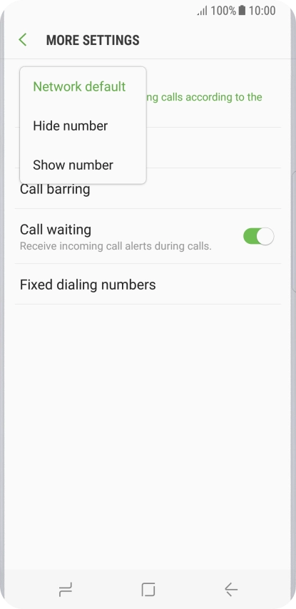 Press Show number to turn on caller identification.