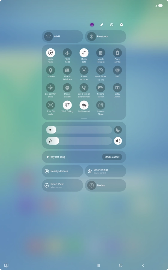 Press the settings icon.