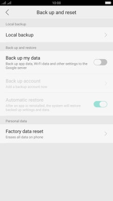 Press Factory data reset.