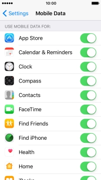 The data usage for each application is displayed below USE MOBILE DATA FOR. The data usage for each application is displayed below USE MOBILE DATA FOR.