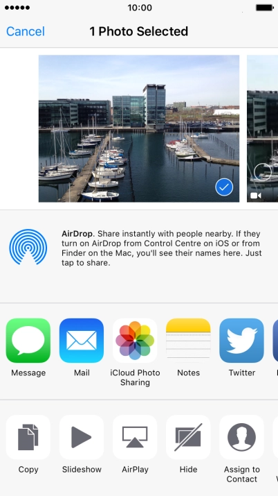 Press the AirDrop icon to turn on the function.