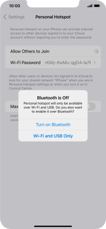 If Wi-Fi is turned on, press Wi-Fi and USB Only.