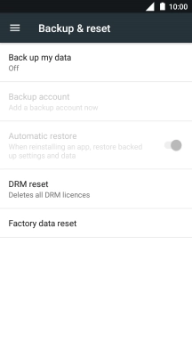 Press Factory data reset.