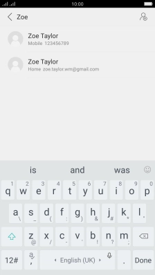 Press the required contact.