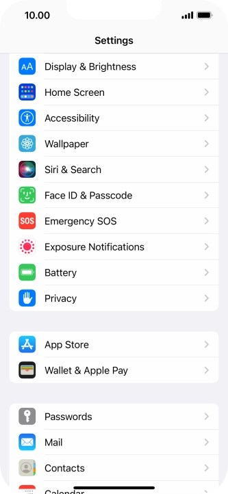 Press Face ID & Passcode.