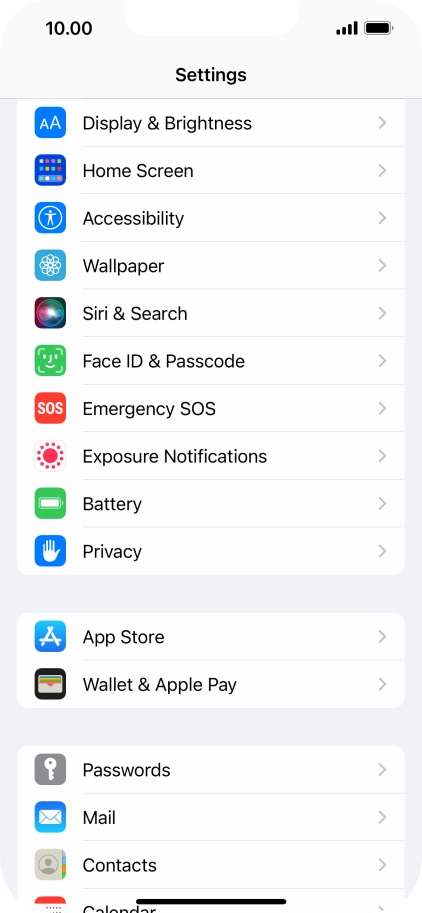 Press Face ID & Passcode.